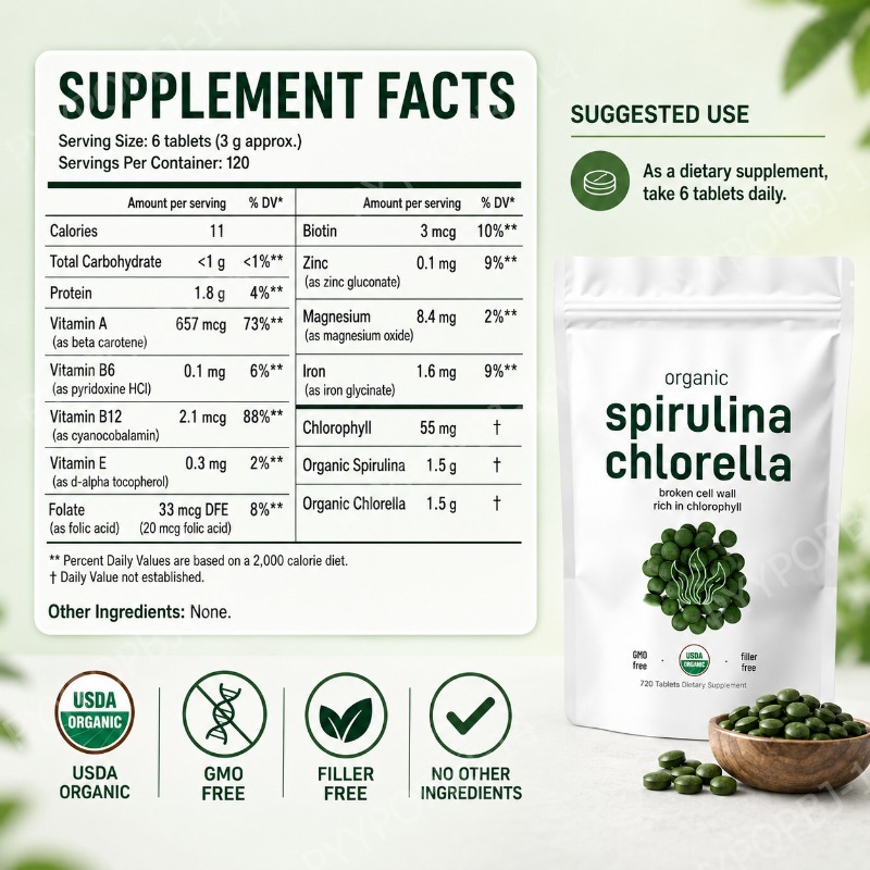 Organiczne tabletki spiruliny  – Spirulina Tablet Organic recenzja i cena
