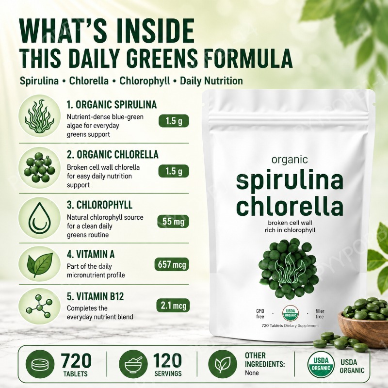 Organiczne tabletki spiruliny  – Spirulina Tablet Organic recenzja i cena